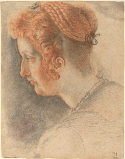 Head of a Woman in Profile by Sigismondo Coccapani