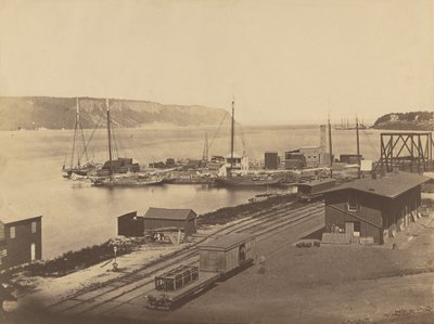 Palisades, Hudson River, Yonkers Docks by Silas A. Holmes