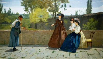 Almsgiving by Silvestro Lega