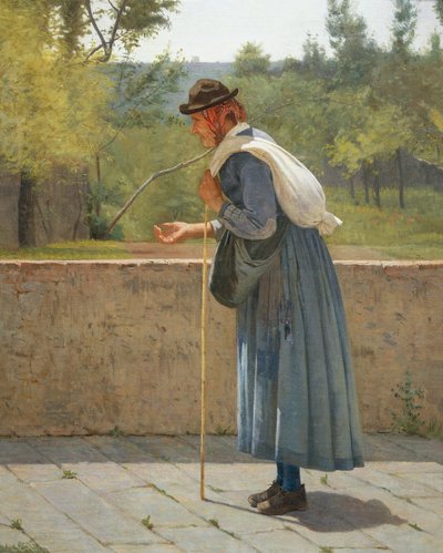Almsgiving by Silvestro Lega