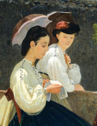 Almsgiving by Silvestro Lega