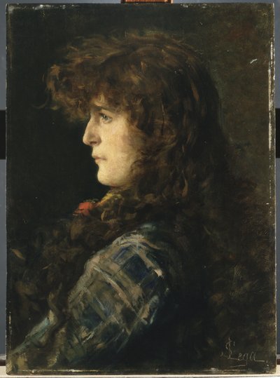 Head of Woman or Gabbrigiana by Silvestro Lega