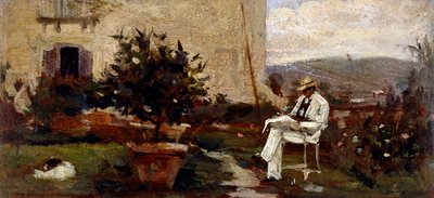 Luigi Tommasi in Garden by Silvestro Lega