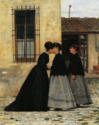 The Visit (detail) by Silvestro Lega