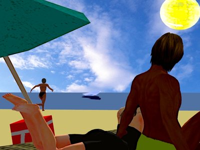 Sun Escape: Digital Beach Idyll by Silvia Martini