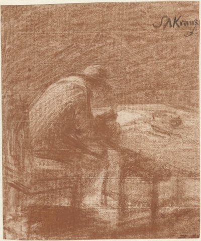 Man Writing at a Table by Simon Andreas Krausz