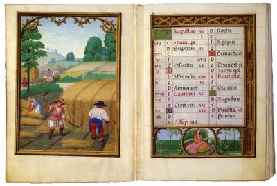 August - Moving Wheat, Binding Sheaves by Simon Bening