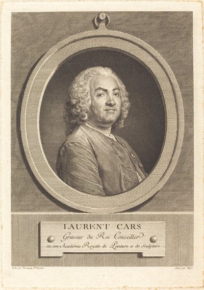Laurent Cars by Simon Charles Miger after Jean Baptiste Perronneau
