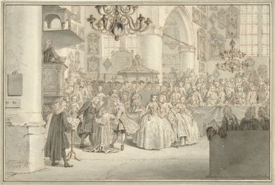 Baptism of Prince William V, 1748 by Simon Fokke