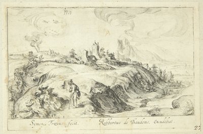 Landscape with Man and Woman by Simon Frisius