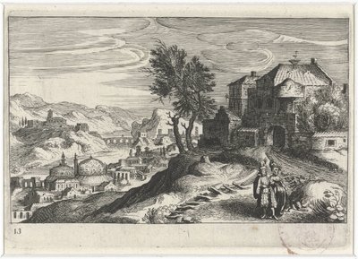 River Valley with Buildings by Simon Frisius