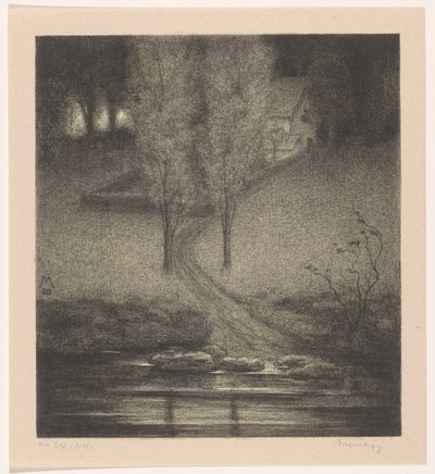 Poplars by a Stream by Simon Moulijn (signed by artist)