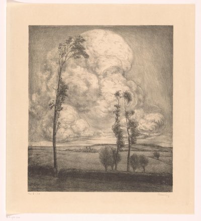 Clouds Over Rolling Landscape by Simon Moulijn (signed by artist)