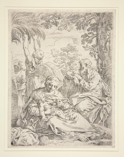 The Rest on the Flight into Egypt by Simone Cantarini