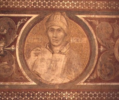 Maesta: St. Augustine (detail) by Simone Martini