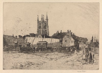 Strolling Players at Lidd, Kent by Sir Frank Short