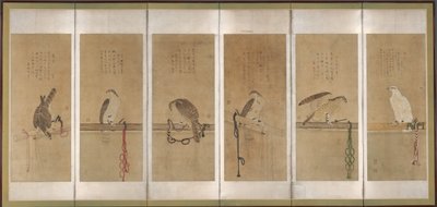 Tethered Hawks, Before 1606 by Soga Chokuan