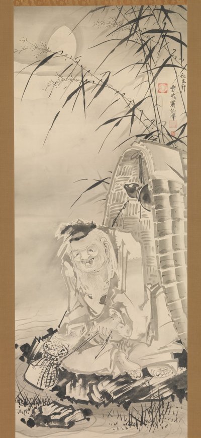 Tokaibo with a Fishing Basket, ca. 1768 by Soga Shohaku