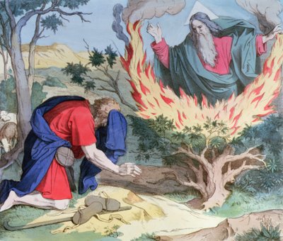 Moses and the Burning Bush by Spanish School