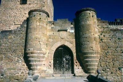 A gatehouse in the town wall by Spanish School