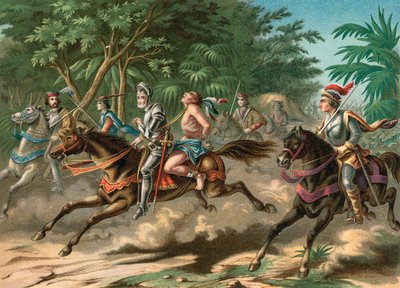 Capture of the Chief Caonabo on Hispaniola by Spanish School