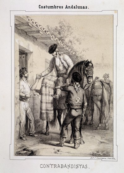 Smugglers, Andalusian Costumes by Spanish School