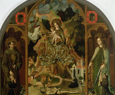 The Virgin of Montserrat with Landscape by Spanish School