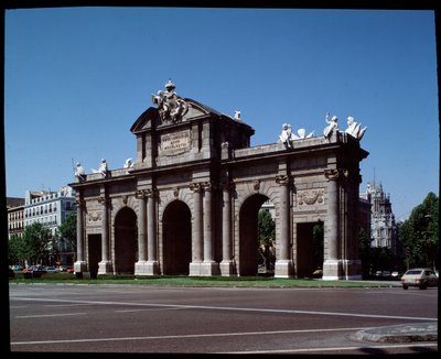 View of the Alcala gate by Spanish School