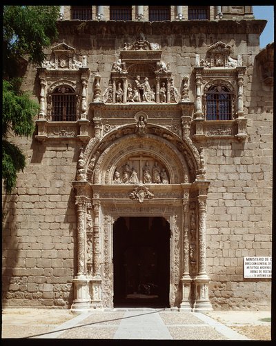 View of the plateresque gate by Spanish School