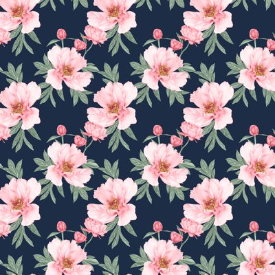 Peony Pattern Dark by Stacy Hsu