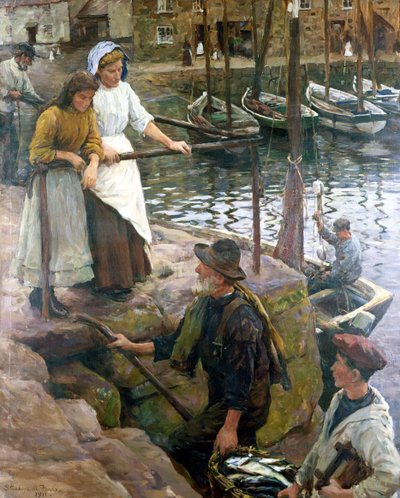 The Old Pier Steps by Stanhope Alexander Forbes