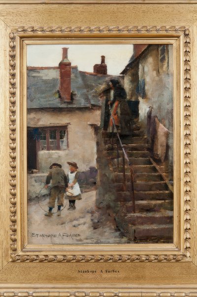 Children in a Newlyn Street by Stanhope Forbes