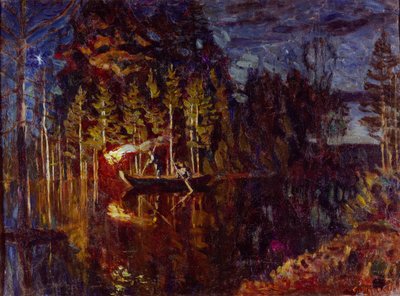 Night Spear Fishing in Spring by Stanislav Julianovic Zukovskij