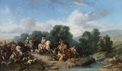 The Falconry of Sultan Ahmed III, 1873 by Stanislav Khlebovsky