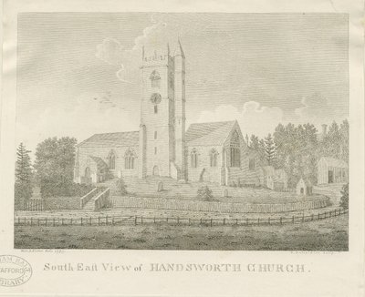 Handsworth Church (engraving) by Stebbing Shaw