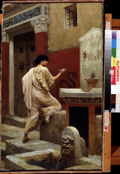At a wall, Pompeii by Stefan Vladislavovich Bakalowicz