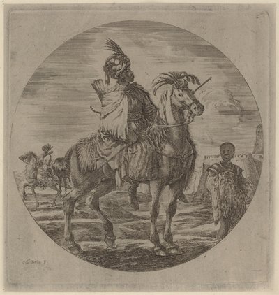 A Black Horseman by Stefano della Bella