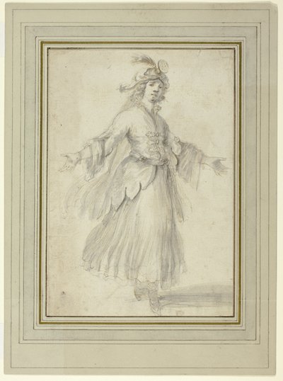 Female Dancer in an Exotic Costume by Stefano della Bella