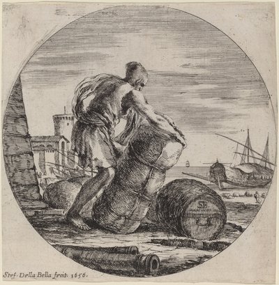 Galley Slave Hauling a Ship