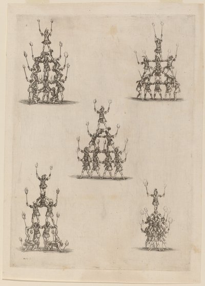 Pyramids of Jugglers by Stefano della Bella