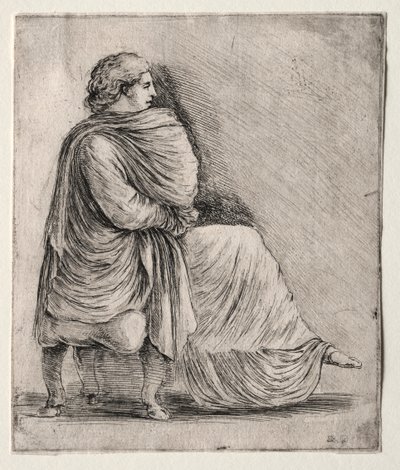 Woman Seated on a Stool by Stefano della Bella