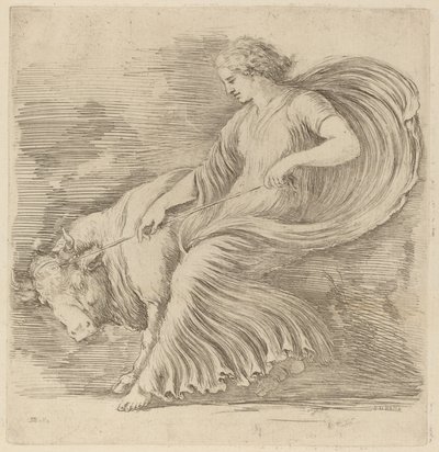 Woman with a Young Bull by Stefano della Bella