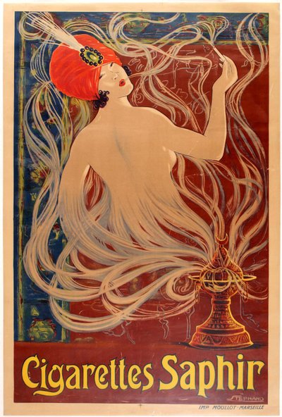 Cigarettes Saphir, 1910 by Stephano