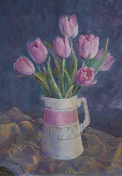 Pink tulips by Sue Wales