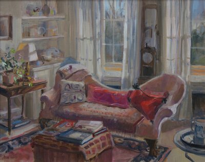 Red Cushions by Sue Wales