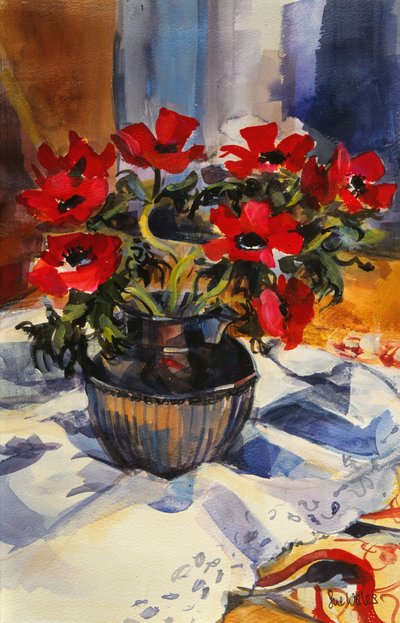 Red Anemones by Sue Wales
