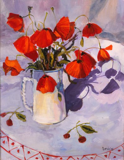 Sun lit poppies by Sue Wales