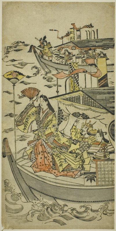 Lady Tamamushi Raising a Fan Target by Sugimura Jihei
