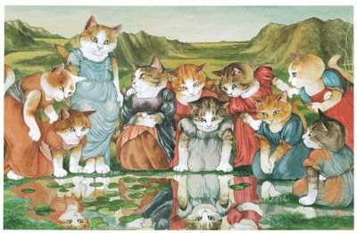 Illustration from Pre-Raphaelite Cats by Susan Herbert