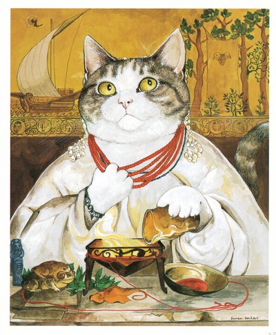 Illustration from Pre-Raphaelite Cats by Susan Herbert